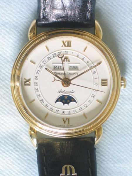 Maurice Lacroix Masterpiece Phase de Lune mit Automatikwerk 13111, Glasboden, Leder Mondphasenuhr