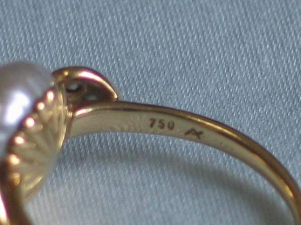 Barockperlenring mit Diamanten 0.30 ct. aus 750er Gold, Größe 63, Gewicht: 6,2g