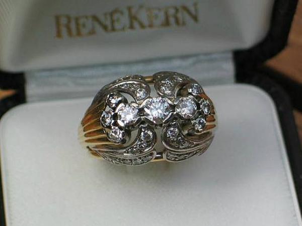 Edler Brillantring mit 33 Diamanten (1.47 ct) aus 750er Gold, Größe 56, Gewicht: 10,8g