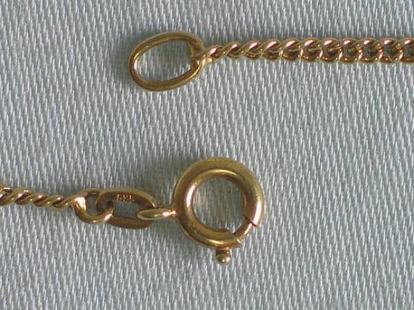 Feine Panzerhalskette aus 585er Gelbgold, Länge 71,5 cm, Gewicht: 7,9g
