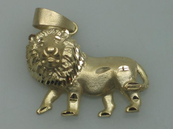 Diamantierter Löwen Kettenanhänger aus 333er Gold, Gewicht: 4,2g