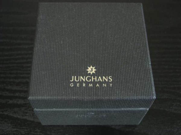 Junghans Armbanduhr 585 Gold mit cognacfarbenem Lederarmband in Originalbox, Unisex Gewicht: 27,7 Gramm