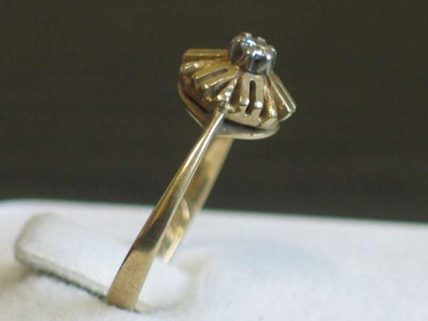 Brillantring mit 0.05 ct aus 585er Gold, Größe 55, Gewicht: 2,6g