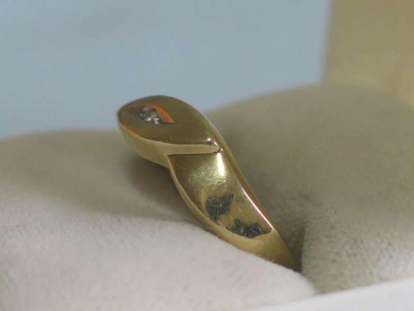 Diamantring 0.02 ct. aus 585er Gelbgold, Größe 63, Gewicht: 1,5g