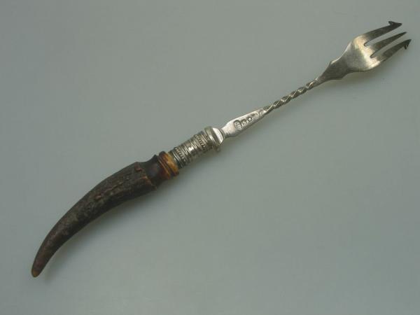 Gabel aus 800er Silber mit "Horngriff" Gewicht: 30,3 Gramm