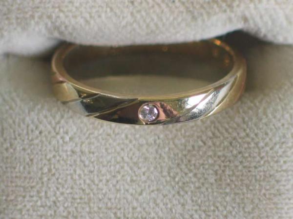 Diamantring aus 585er Gold Tricolor mit 0.02 ct, , Größe 54, Gewicht: 2,9g