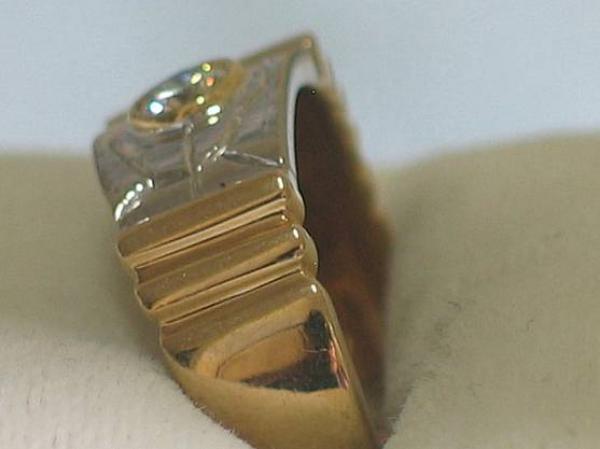 Diamantring mit 0.15 ct. aus 750er Gelb und Weißgold, Größe 54, Gewicht: 5,7g