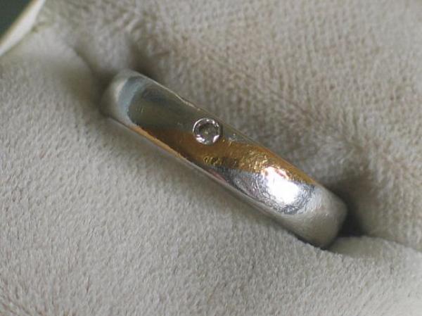 Platin Diamantring, 950er Platin mit leichtem Goldstreifen, Gewicht: 6,8g