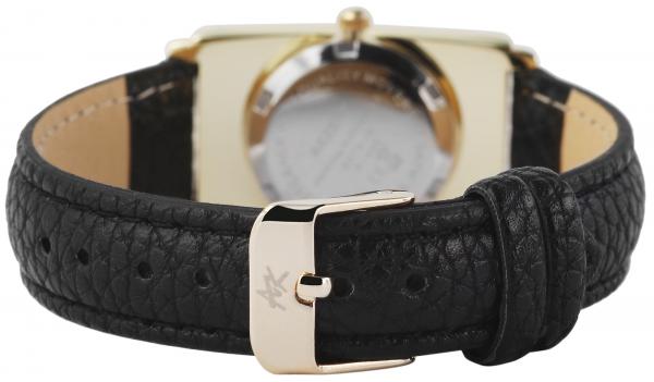 Akzent Damenuhr mit Kunstlederband, schwarz