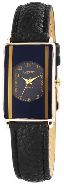 Akzent Damenuhr mit Kunstlederband, dunkelblau