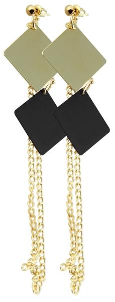 Cham Cham Ohrstecker Bicolor - gold/schwarz