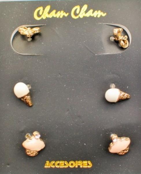 JZ6 Cham Cham Ohrstecker, Goldfarbig, VE 3 Stück