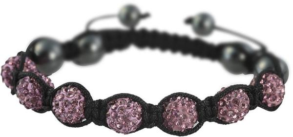 Cham Cham Geflochtenes Armband aus Textil und Kunststoff in Rosa/Schwarz