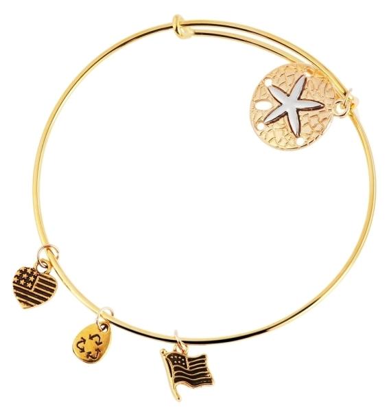 Armreif aus Metall in goldfarbig