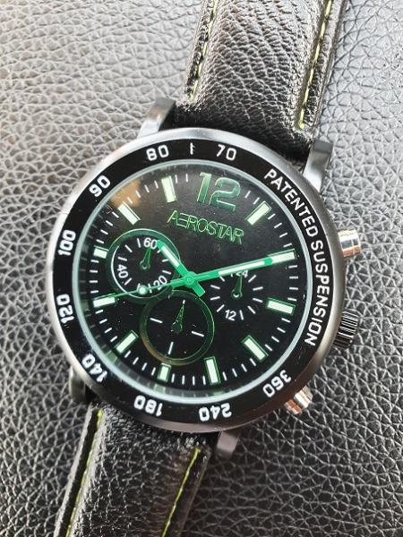 Aerostar Herrenuhr mit Kunstlederband, Chronolook