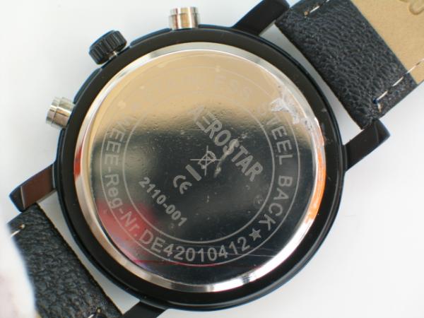 Aerostar Herrenuhr mit Kunstlederband, Chronolook