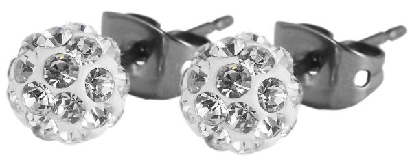 Akzent Ohrstecker aus Titan mit Swarovski Kristallen, weiß