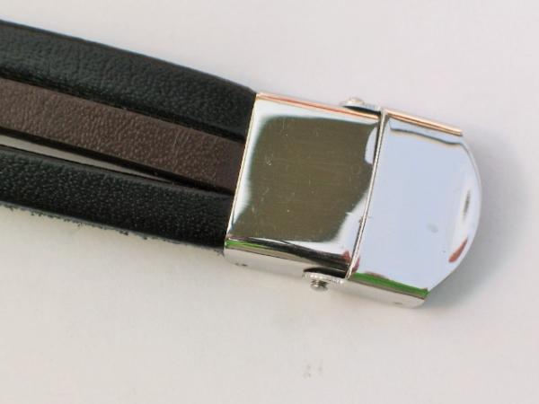 Akzent Armband aus Echtleder und Edelstahl