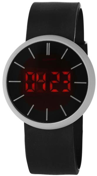 TimeTech Unisexuhr mit Silikonarmband, graue Umrandung