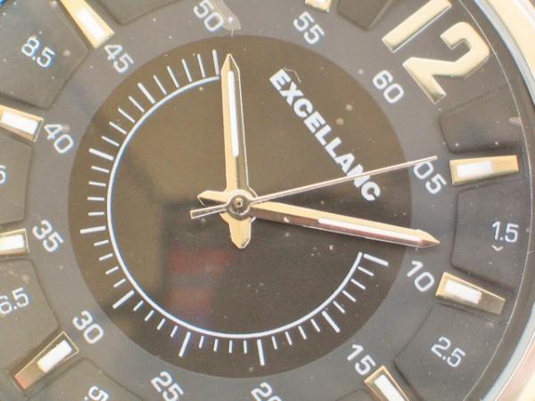 Excellanc Herrenuhr mit Band aus Kunstleder, schwarz