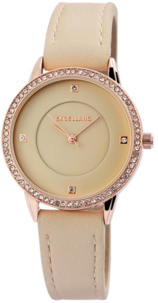 Excellanc Damenuhr mit Band aus Kunstleder
