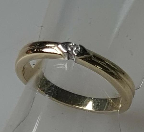 Diamantsolitär aus 585er Gold, Größe 54, Gewicht: 3,1g