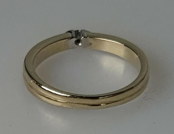 Diamantsolitär aus 585er Gold, Größe 54, Gewicht: 3,1g