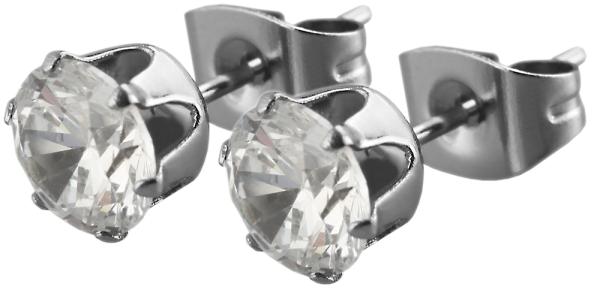 Akzent Edelstahl Ohrstecker mit Kristallstein