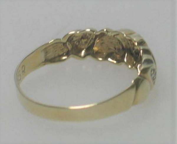 Diamantring "I love you" 585er Gold mit Herzchen und 3 Diamanten, Größe 53, Gewicht: 1,5g