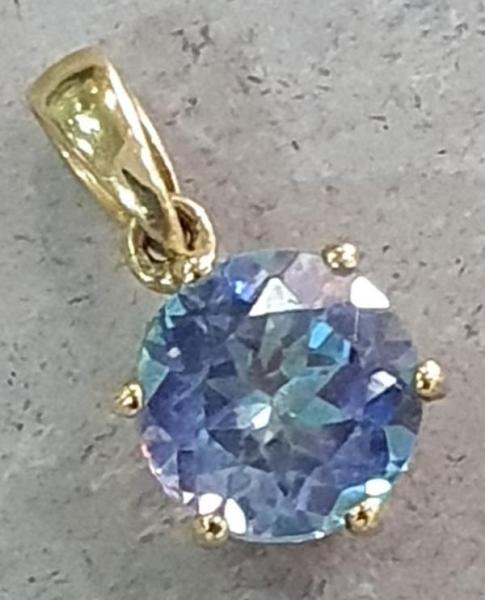 Neuware Mystic Topas Kettenanhänger aus 375er Gold, Gewicht: 1,2g
