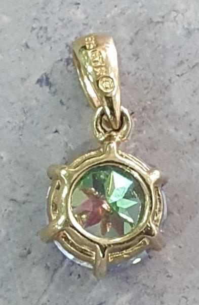 Neuware Mystic Topas Kettenanhänger aus 375er Gold, Gewicht: 1,2g