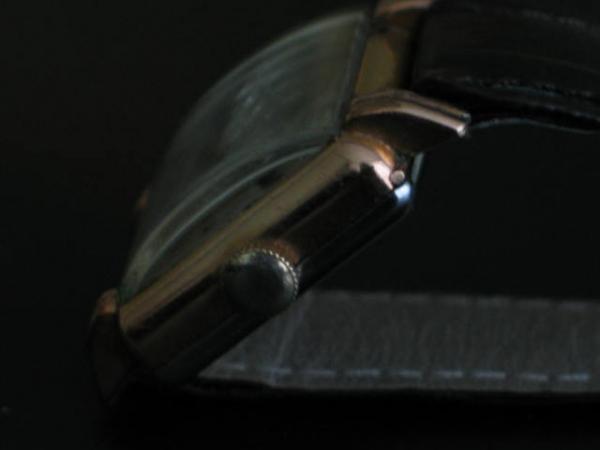 Vintage Para quadratische Herrenarmbanduhr mit Lederband, sehr selten