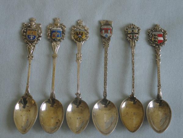 6 Sammellöffel aus 800er Silber, Gewicht : 69,3g