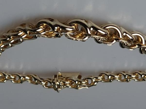 Damenarmband Garibaldi aus 585er Gold mit Zirkonia, Länge 21 cm, Gewicht: 26,2g
