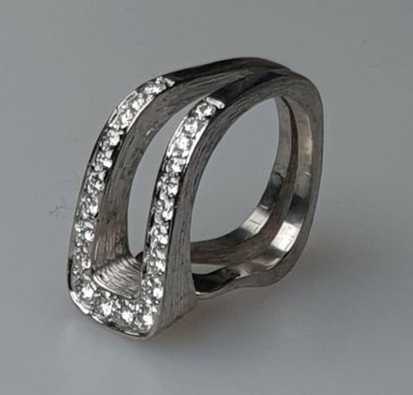 Vintage: Designer Diamantring aus 750er Weißgold mit 0.62 ct., Größe 50, Gewicht: 7,9g
