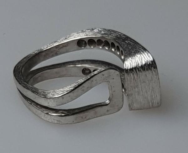 Vintage: Designer Diamantring aus 750er Weißgold mit 0.62 ct., Größe 50, Gewicht: 7,9g