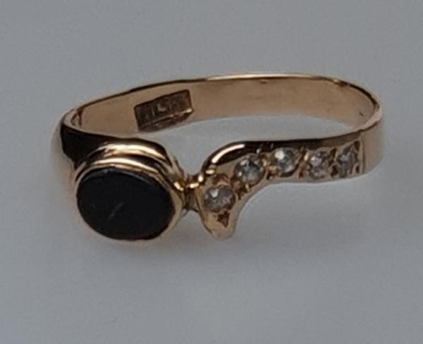 Schmuckring aus 22 kt Gelbgold m. Zirkonia, Größe 53, Gewicht, 2,3g