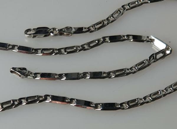 Figaro Halskette aus 925er Sterlingsilber, Länge 44,4 cm Gewicht: 13,2g