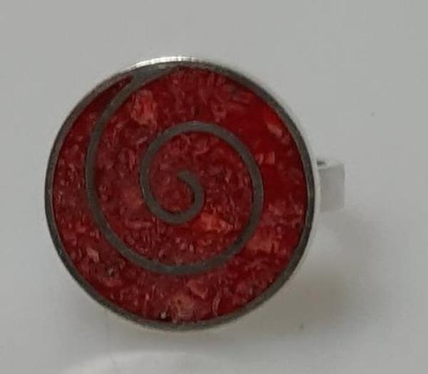 Ring aus 925er Sterlingsilber mit Schmuckstein, Größe 58, Gewicht: 7,2g