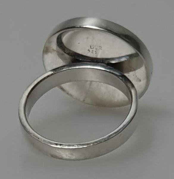 Ring aus 925er Sterlingsilber mit Schmuckstein, Größe 58, Gewicht: 7,2g