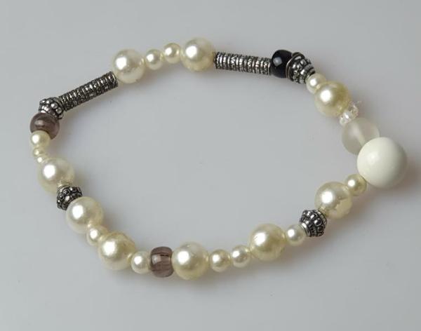 Perlenkettenarmband, Innendurchmesser 7,0 cm, Gewicht: 13,0g