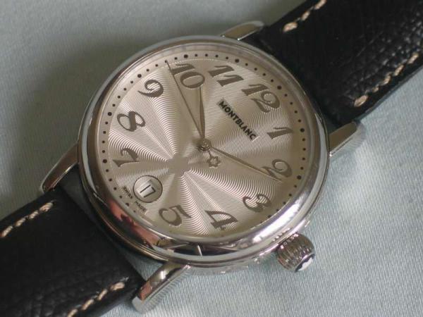 Neuwertige Montblanc Meisterstück mit Lederband und Quarzwerk Ref. 7042