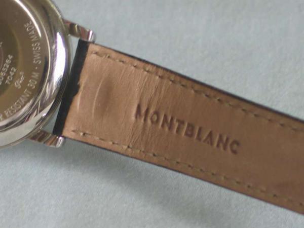 Neuwertige Montblanc Meisterstück mit Lederband und Quarzwerk Ref. 7042