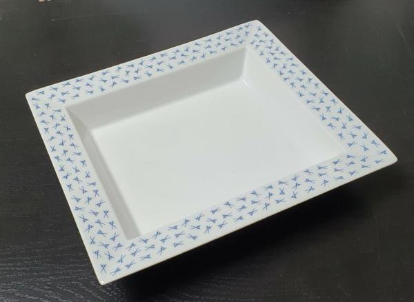 Vintage Meissen Vide-poche, Markenzeichen, gestreute Schwerter, kobaltblau, weißer Rand
