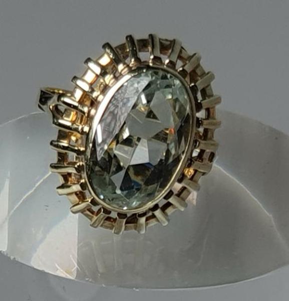 Aquamarin Ring mit 4.3 ct. aus 585er Gold, Größe 57, Gewicht: 4,7g