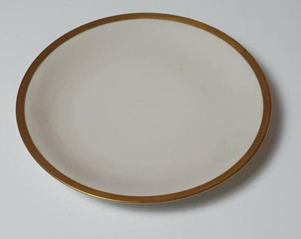 Vintage: Einzelgedeck J. Seltmann Vohenstrauß Kaffeetasse, Unterteller, Kuchenteller Goldrand