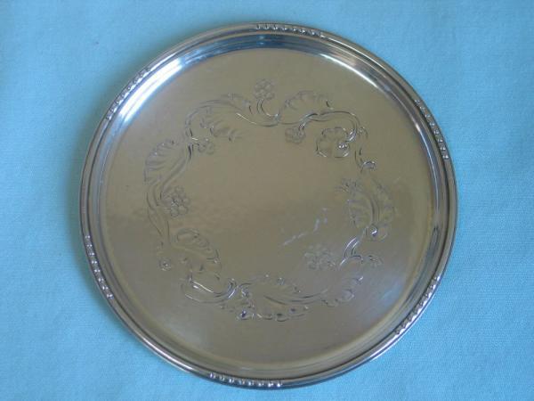 Georg Jensen Untersetzer aus 925er Sterlingsilber mit Verzierung, ca. 40,2 Gramm Gewicht: ca. 40,2g