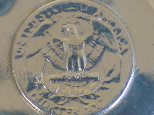 Münzboden Zierschälchen aus 800er Silber - Nachprägung Quarter Dollar - USA 1945 Gewicht: ca. 24,8 Gramm