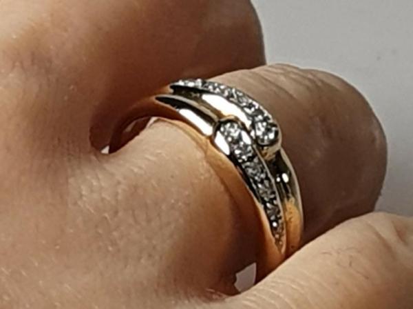 Diamantring aus 585er Gelbgold mit Diamanten 0.12 ct., Größe 61, Gewicht: 4,1g