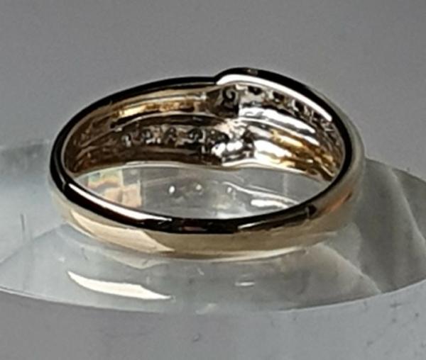 Diamantring aus 585er Gelbgold mit Diamanten 0.12 ct., Größe 61, Gewicht: 4,1g